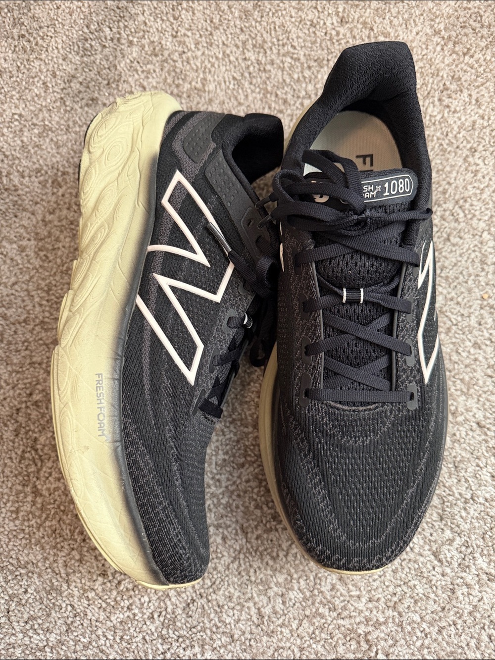 New Balance Men's Fresh Foam 1080 Running Shoes - Black/Green